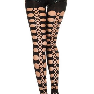 Music Legs Black Net Hole Pantyhose Tights